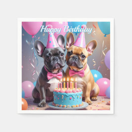 Fransk Bulldog-Födelsedagsfest Pappersservett