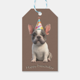 Fransk Bulldog Födelsedagskort Presentetikett