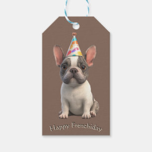 Fransk Bulldog Födelsedagskort Presentetikett