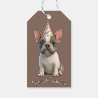 Fransk Bulldog Födelsedagskort Presentetikett