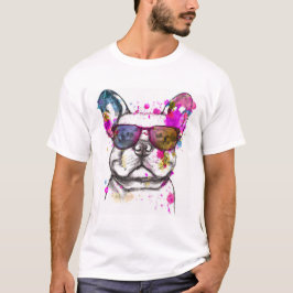 Fransk Bulldog för vacker vattenfärg T Shirt