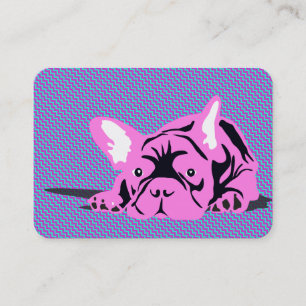 Fransk Bulldog Företagskort, Rosa Svart Modernt Visitkort
