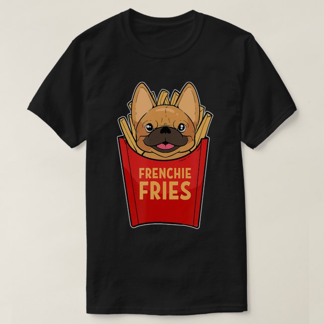 Fransk Bulldog Fransk Fries Kids Frenchie for r T Shirt (Design framsida)