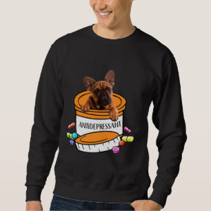 Fransk Bulldog Frenchie Antidepressivt medel Lång Ärmad Tröja
