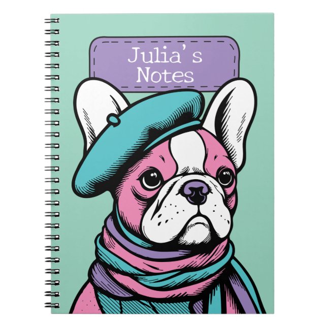 Fransk Bulldog Frenchie Artsy Pop Art  Anteckningsbok (Framsidan)