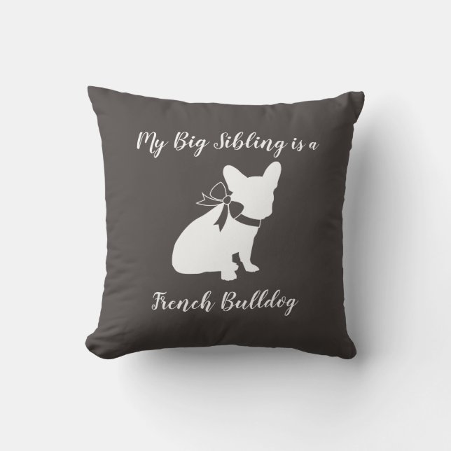 Fransk Bulldog Frenchie Baby SHower Kudde (Framsida)