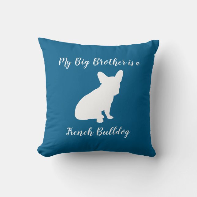 Fransk Bulldog Frenchie Baby SHower Kudde (Framsida)