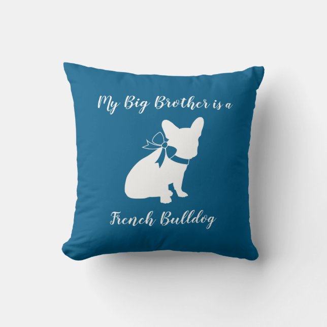 Fransk Bulldog Frenchie Baby SHower Kudde (Framsida)