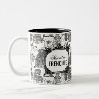 FRANSK BULLDOG Frenchie Black Toile-anpassning Två-Tonad Mugg