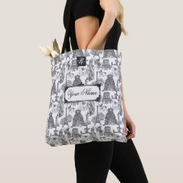 FRANSK BULLDOG Frenchie Black Toile med eget namn Tygkasse