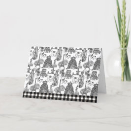 FRANSK BULLDOG Frenchie Black Toile Tack Kort