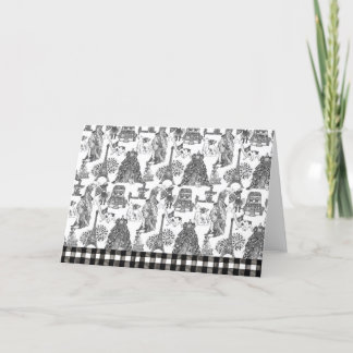 FRANSK BULLDOG Frenchie Black Toile Tack Kort