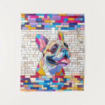 Fransk Bulldog - Frenchie - färgstark mosaik