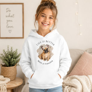 Fransk Bulldog Frenchie Foto Livet är Bättre Tjej T Shirt