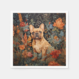 Fransk Bulldog Frenchie Garden Tapestry Birthday Pappersservett