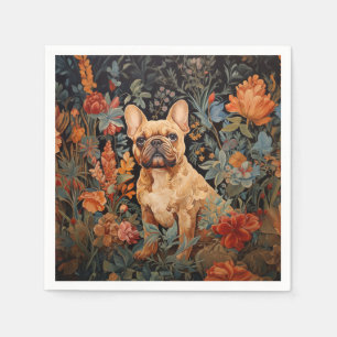 Fransk Bulldog Frenchie Garden Tapestry Birthday Pappersservett