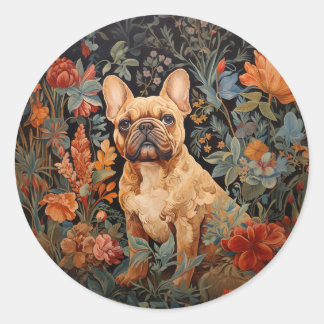 Fransk Bulldog Frenchie Garden Tapestry Birthday Runt Klistermärke