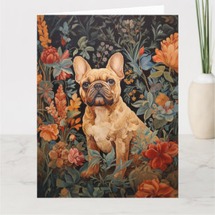 Fransk Bulldog Frenchie Garden Tapestry Birthday Tack Kort