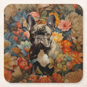 Fransk Bulldog Frenchie Garden Tapestry Birthday Underlägg Papper Kvadrat
