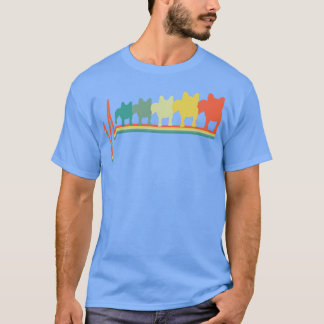 Fransk Bulldog Frenchie Heartslag Vintage 2 T Shirt