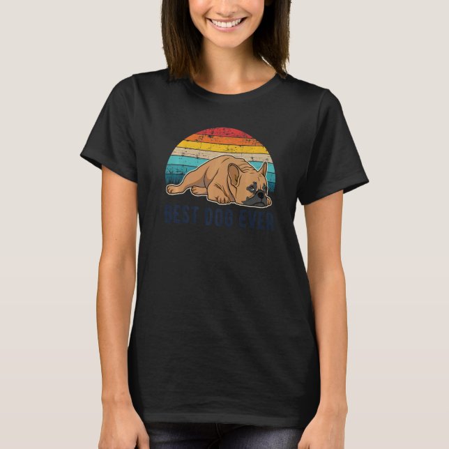 Fransk Bulldog Frenchie Hund aveln 103 T Shirt (Framsida)