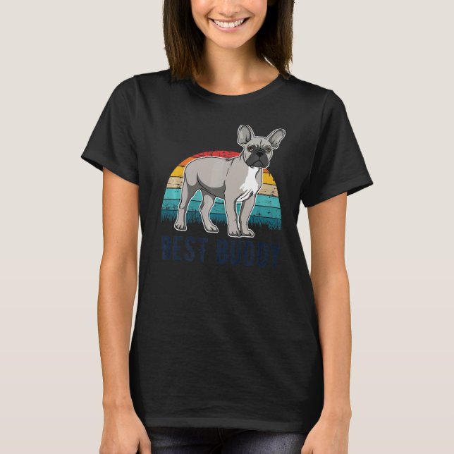 Fransk Bulldog Frenchie Hund aveln 131 T Shirt (Framsida)
