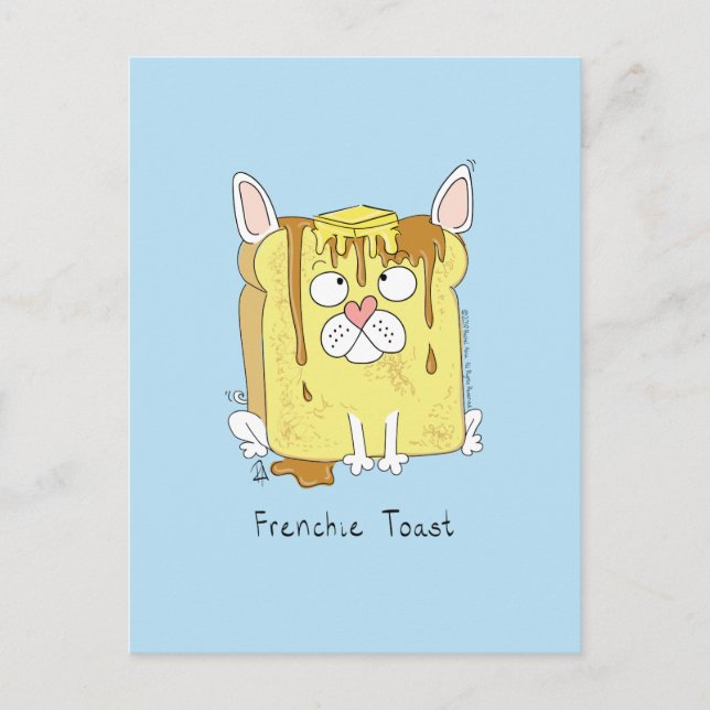 Fransk Bulldog Frenchie Hund Funny Vykort (Framsida)