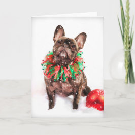 Fransk Bulldog Frenchie-julkort Helgkort