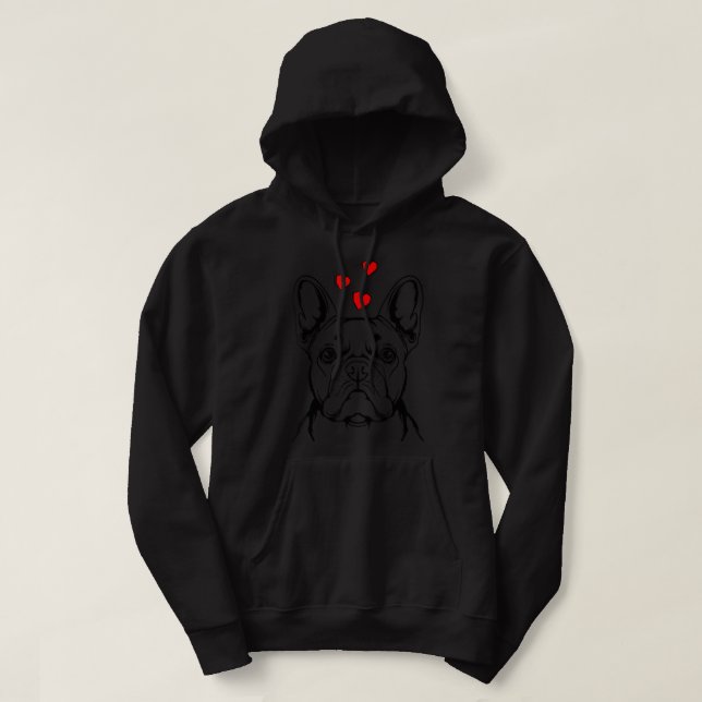 Fransk Bulldog Frenchie Kärlek Cute Hund Womens.p Hoodie (Design framsida)