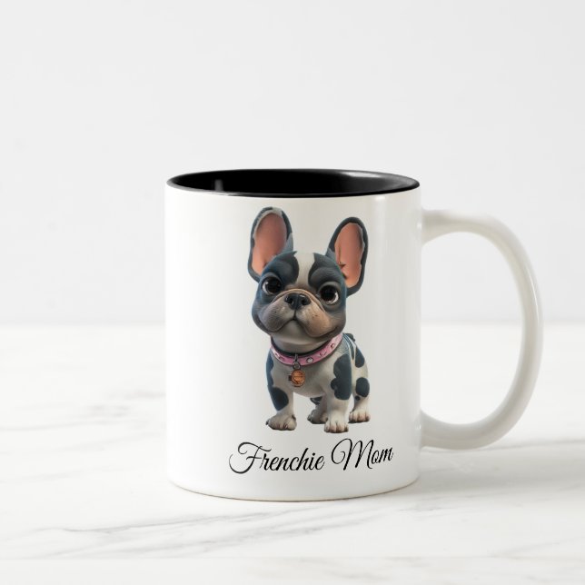 Fransk Bulldog Frenchie Mamma Två-Tonad Mugg (Höger)