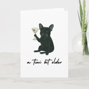 Fransk Bulldog Frenchie Martini Födelsedagskort Kort