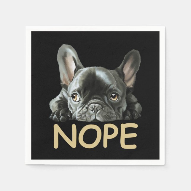 Fransk Bulldog | Frenchie Nope Gifts Pappersservett (Framsidan)