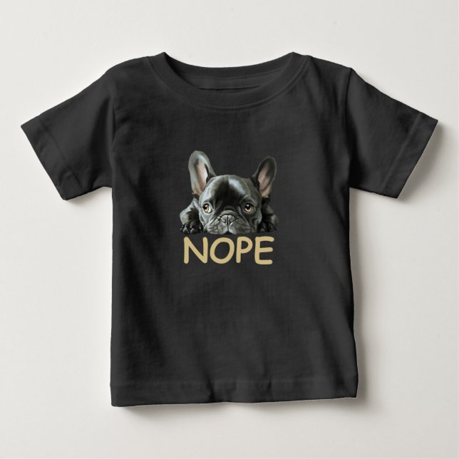 Fransk Bulldog | Frenchie Nope Gifts T Shirt (Framsida)