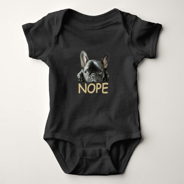 Fransk Bulldog| Frenchie Nope Gifts T Shirt (Framsida)