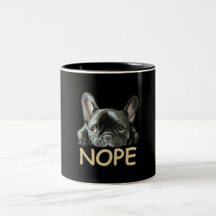 Fransk Bulldog Frenchie Nope Gifts Två-Tonad Mugg