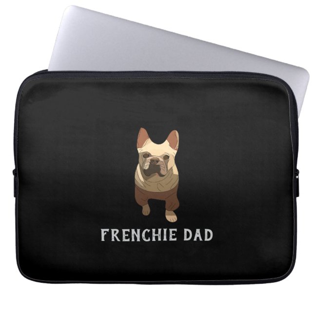 Fransk Bulldog, Frenchie Pappa Laptop Fodral (Framsidan)