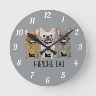 Fransk Bulldog, Frenchie Pappa Rund Klocka