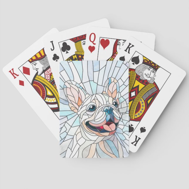 Fransk Bulldog-Frenchie-pastellmosaik Casinokort (Baksidan)