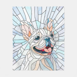 Fransk Bulldog-Frenchie-pastellmosaik Fleecefilt