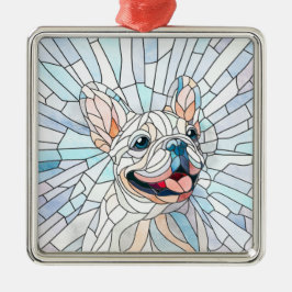 Fransk Bulldog-Frenchie-pastellmosaik Julgransprydnad Metall