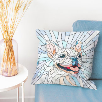 Fransk Bulldog-Frenchie-pastellmosaik Kudde