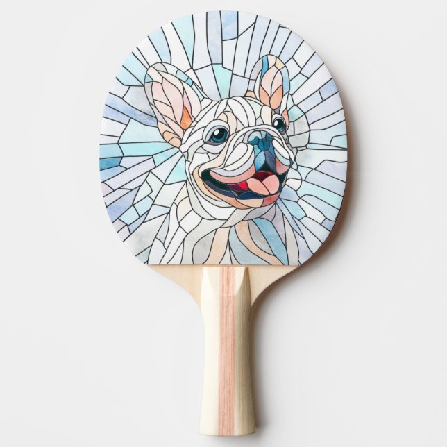 Fransk Bulldog-Frenchie-pastellmosaik Pingisracket (Framsidan)