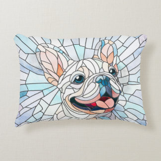 Fransk Bulldog-Frenchie-pastellmosaik Prydnadskudde
