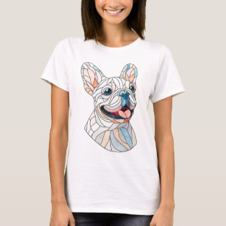 Fransk Bulldog-Frenchie-pastellmosaik T Shirt