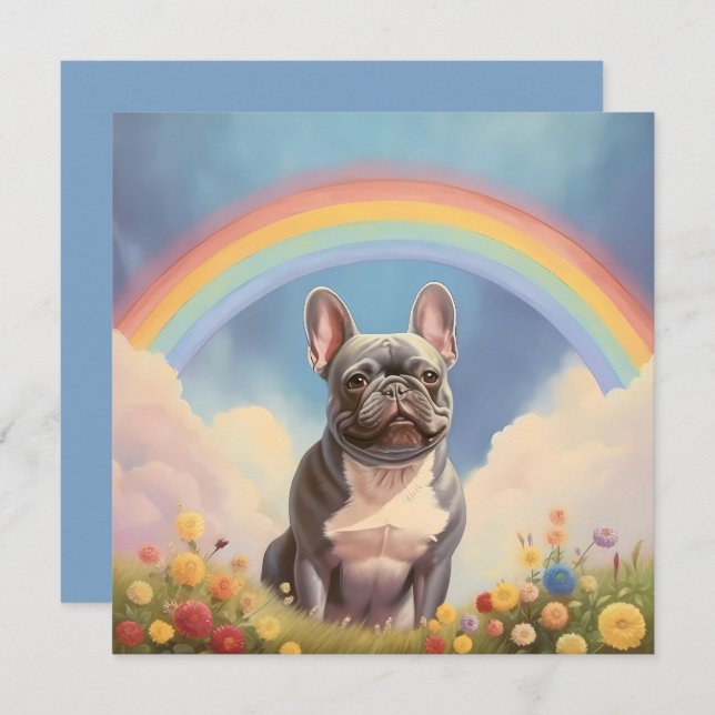 Fransk Bulldog Frenchie Rainbow Bridge eget namn (Fram/baksida)