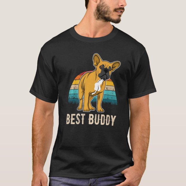 Fransk Bulldog Frenchie Sunset 15 T Shirt (Framsida)