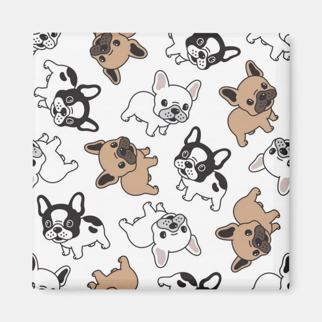 Fransk Bulldog, Frenchie-tillbehör Magnet (Framsidan)