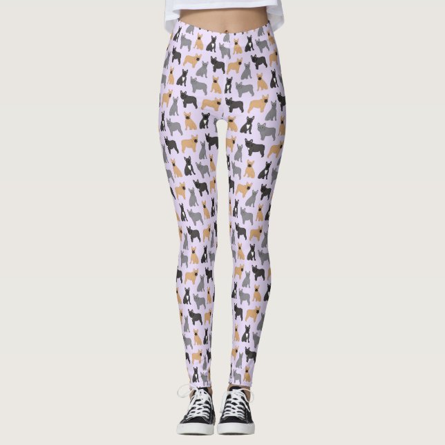 Fransk Bulldog Frenchies - Plocka Färg Leggings (Framsida)