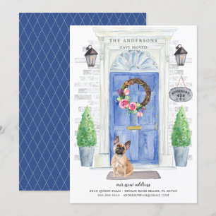 Fransk Bulldog Front Door Flytta Notice Inbjudningar