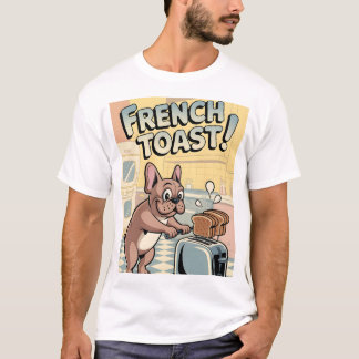 Fransk Bulldog Frukost Tecknad Konst T Shirt